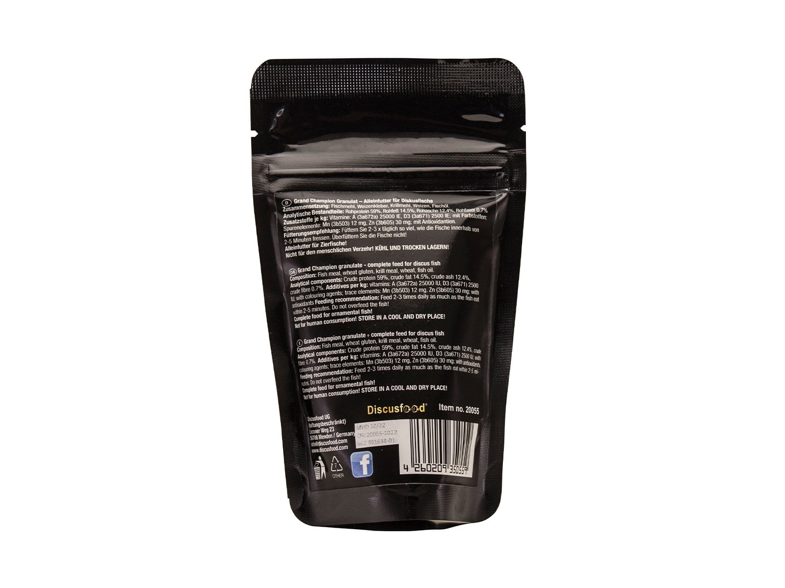 DiscusFood Grand Champion - Most Nutritious Daily Discus Feed Available (80/230g)