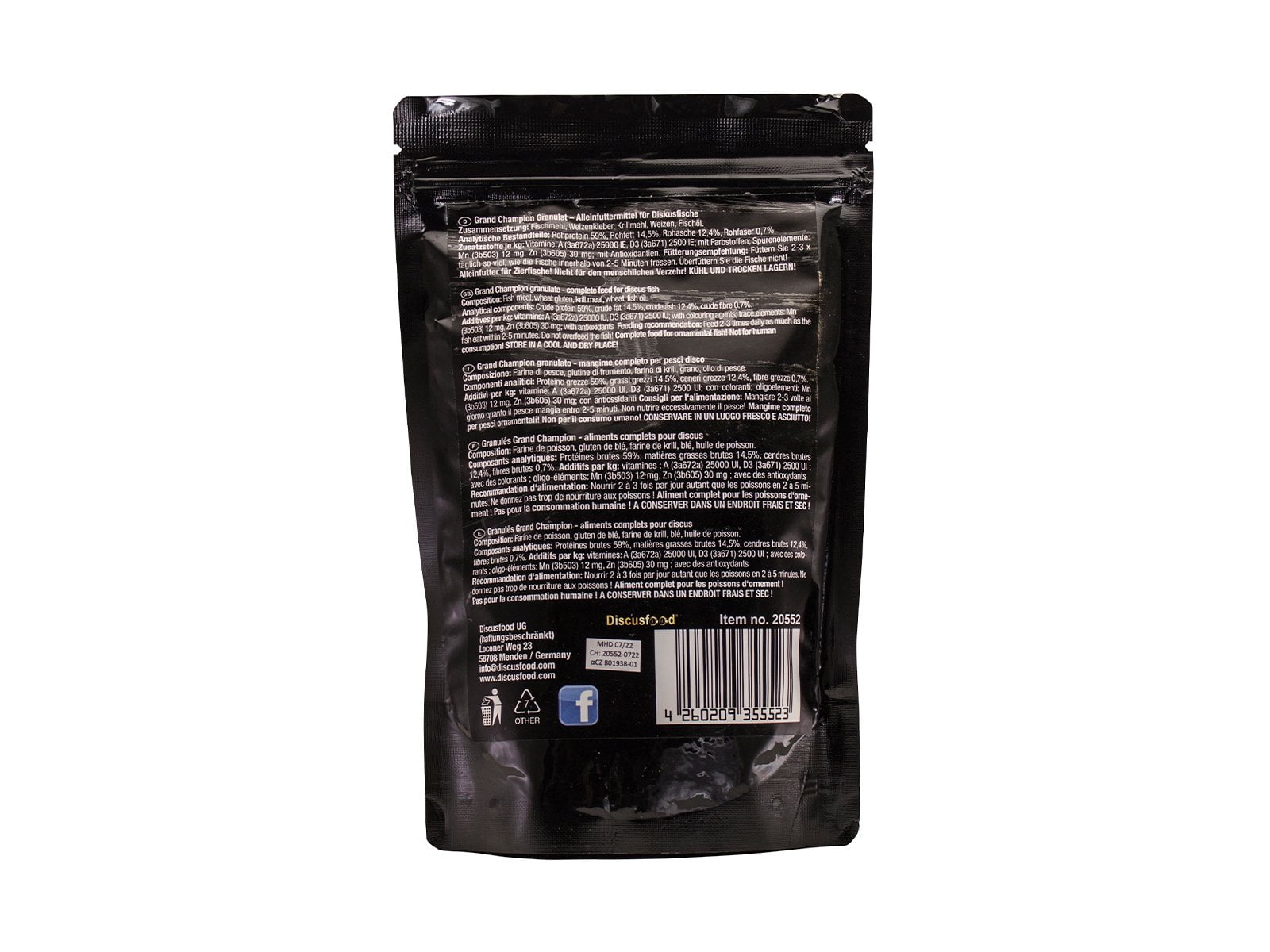 DiscusFood Grand Champion - Most Nutritious Daily Discus Feed Available (80/230g)