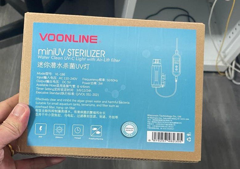 Voonline UV Sterilizer Mini ( Universal 3 in 1 ) - Algae / bacteria St