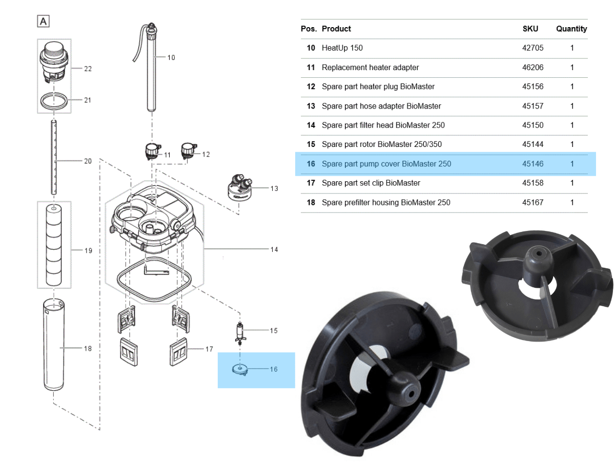 OASE Biomaster 250/350/600/850 Spare Parts