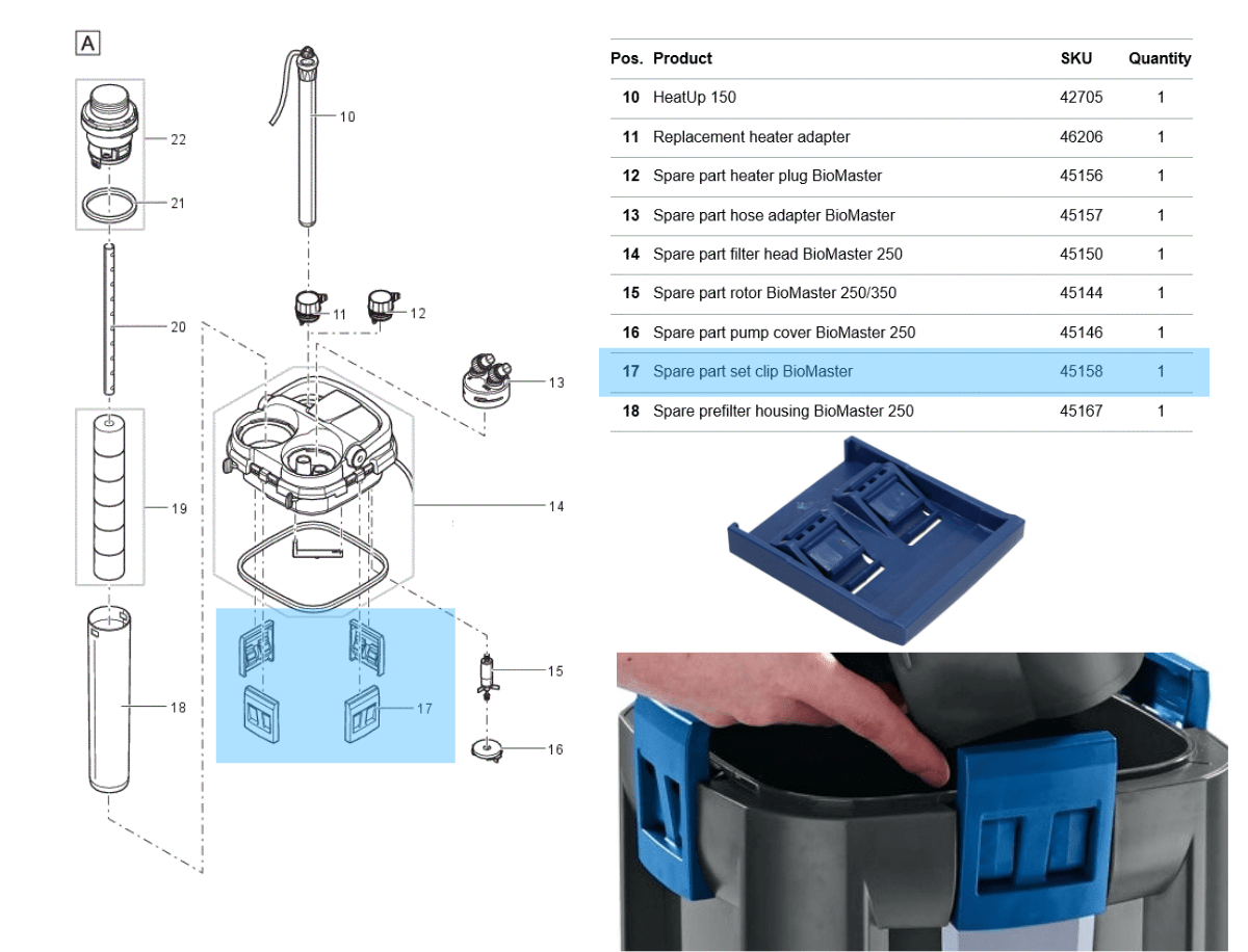 OASE Biomaster 250/350/600/850 Spare Parts