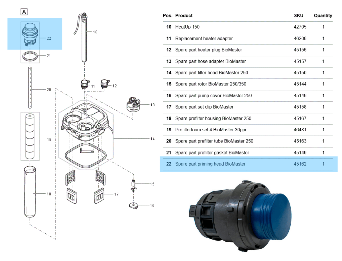 OASE Biomaster 250/350/600/850 Spare Parts