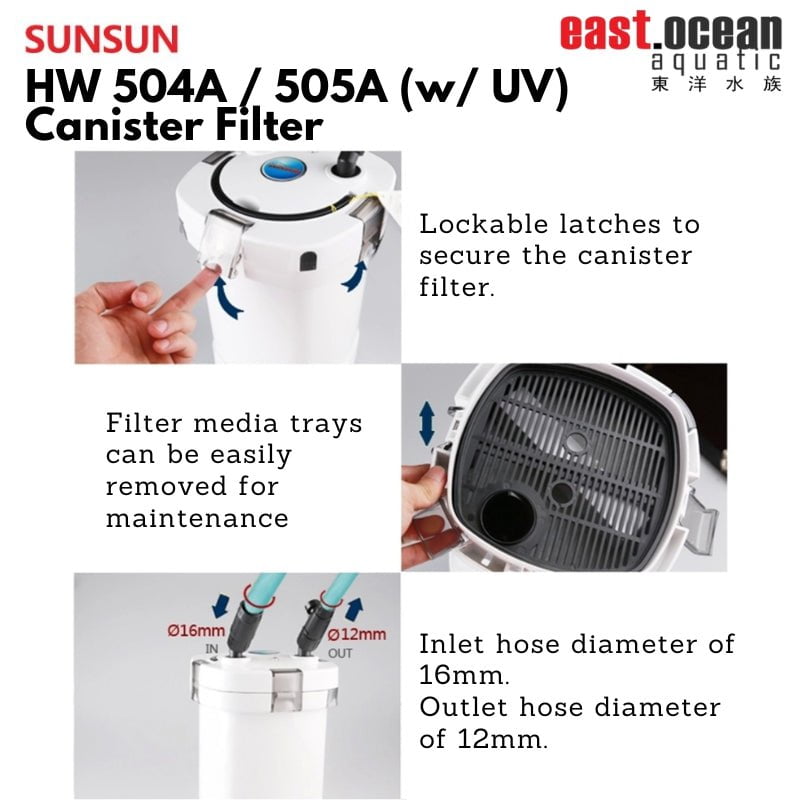 SUNSUN HW 504A / 505A - 6W Canister Filter (Non-UV)
