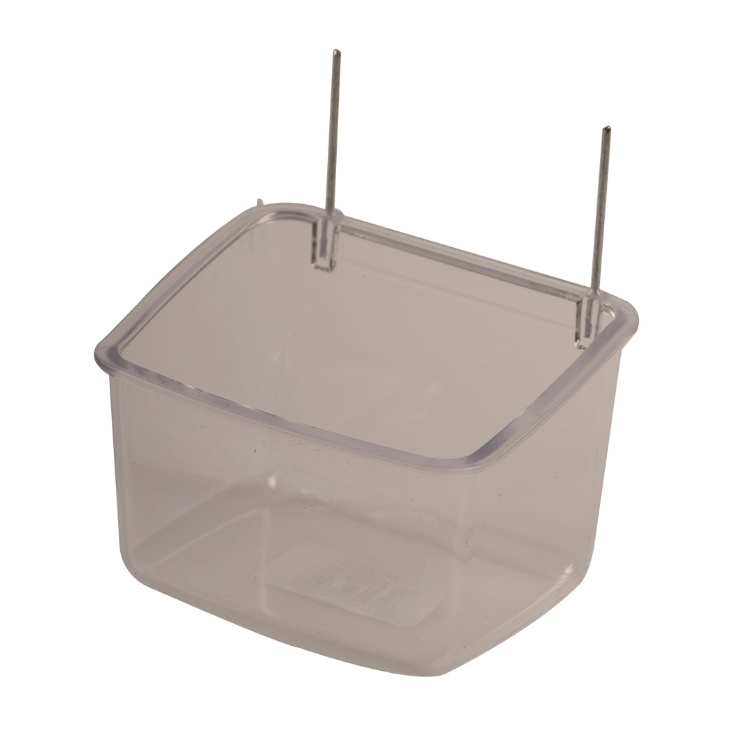 Laroy Duvo Parrot Feeder With Iron Hooks 9X7X6 5Cm Transparent