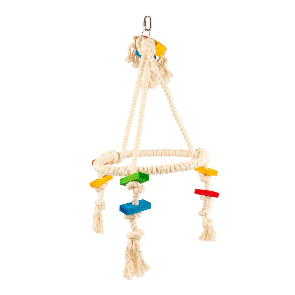 Laroy Duvo Birdtoy Colourful Pyramid With Cubes And Rope 35X35X73Cm Mixed Colors