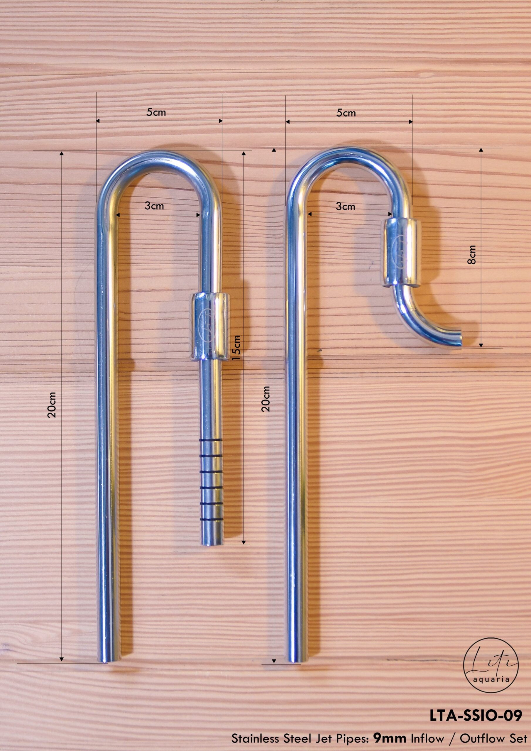 LitiAquaria Stainless Steel Jet Pipe In/Out