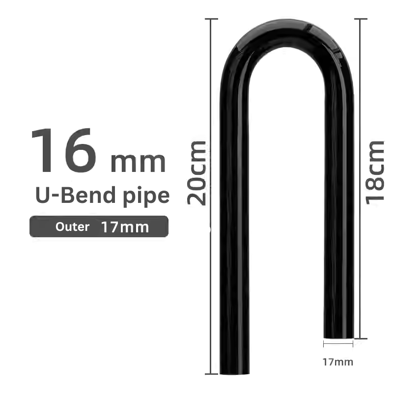 AQUAPRO U-bend pipe inlet 110mm Black (13mm/17mm)