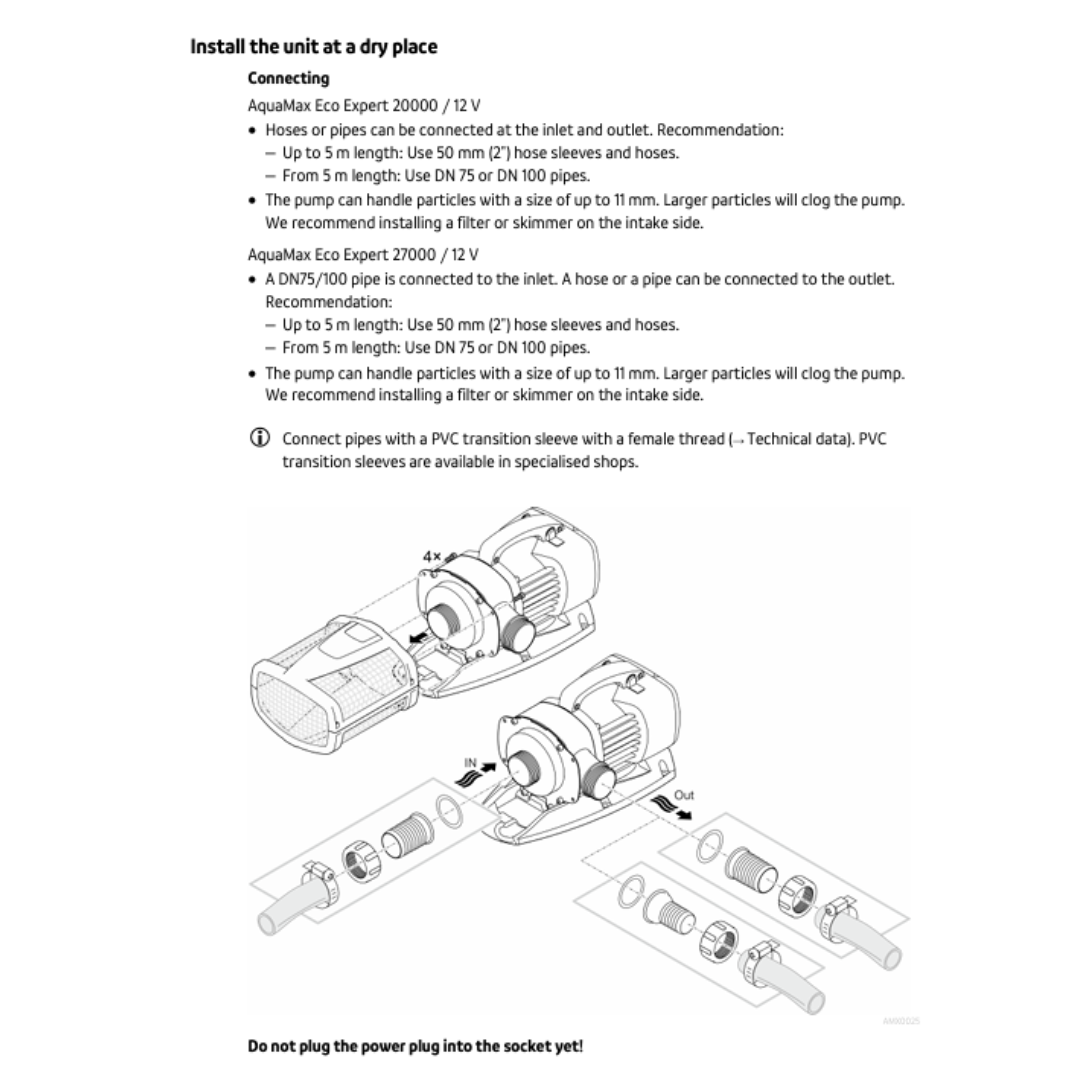 Oase AquaMax Eco Expert 20000/27000 - 12V (10m cable) swim safe