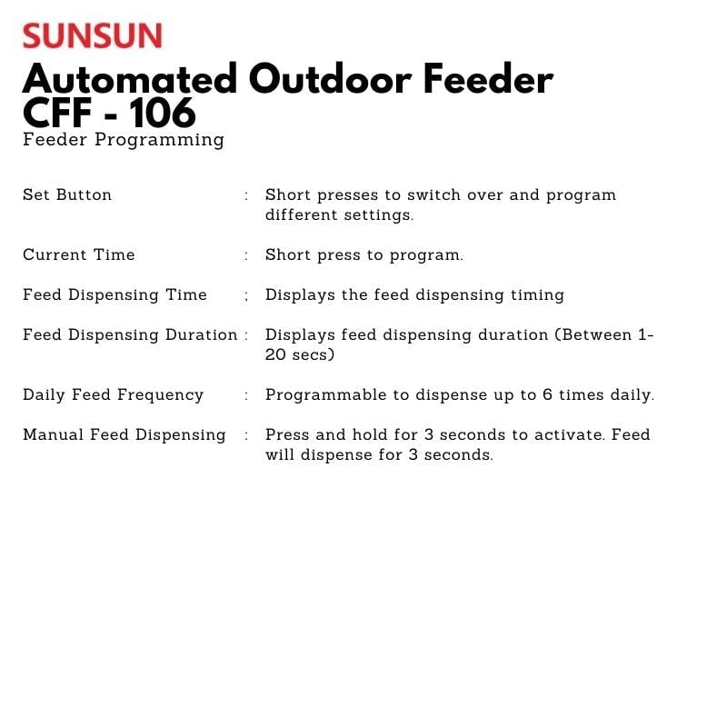 SUNSUN CFF-106 Automated Outdoor Feeder (For Ponds)