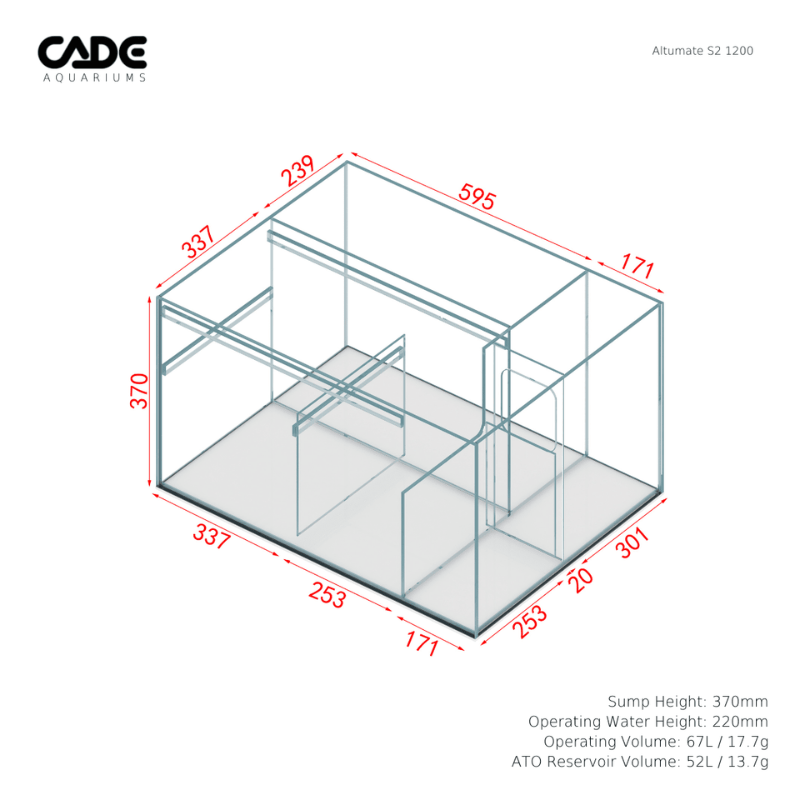 CADE Altumate S2 1200 (Black/White) (120x70x80cm)