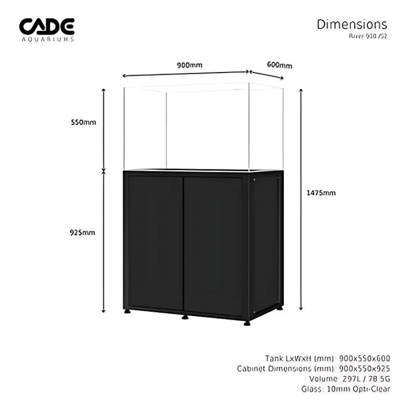 CADE River S2 900 (Black/White) (90x60x55cm)