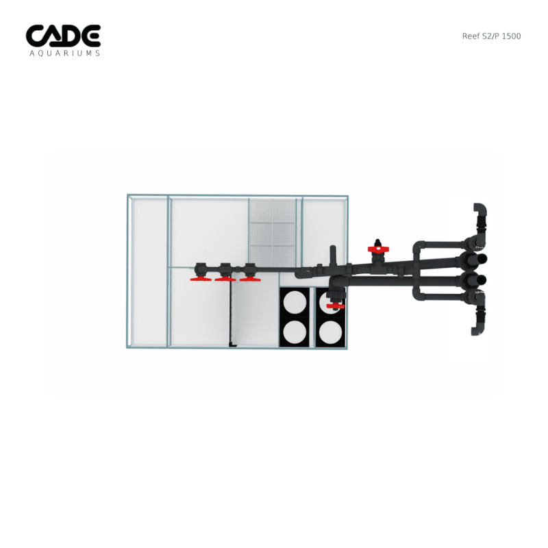 CADE Reef S2 Peninsula 1500 (Black/White) (150x75x60cm)