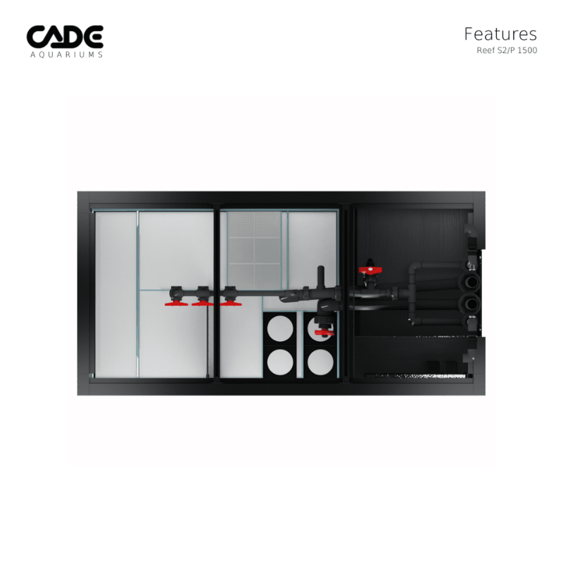 CADE Reef S2 Peninsula 1500 (Black/White) (150x75x60cm)