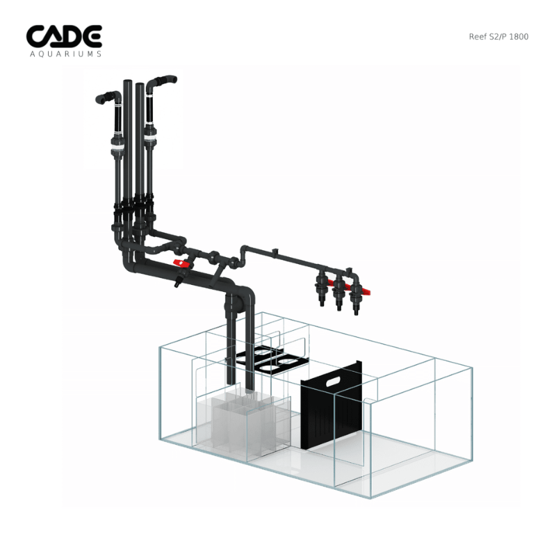 CADE Reef S2 Peninsula 1800 (Black/White) (180x80x60cm)