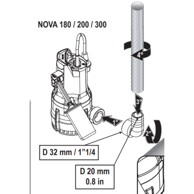 DAB NOVA 200 Submersible Pump (Non-Auto w/o Float) 5m cable