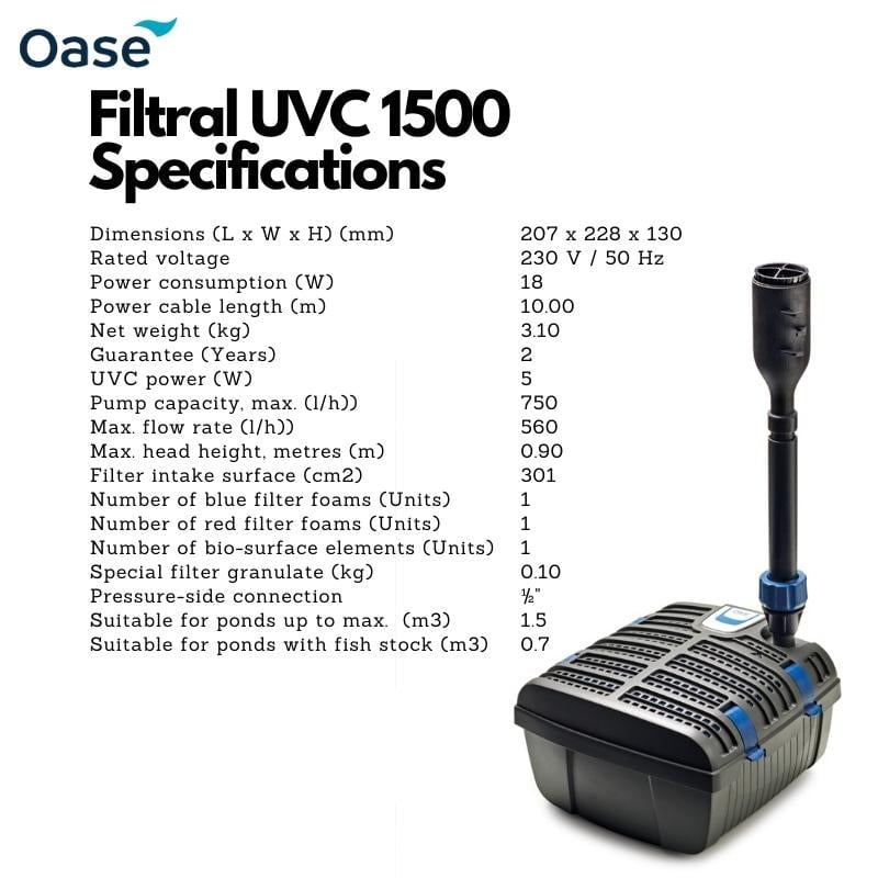 OASE Filtral UVC (1500/3000/6000) (All-In-One Mini Pond Filter)