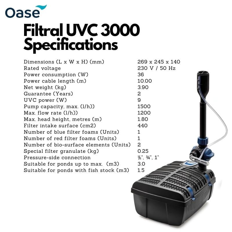 OASE Filtral UVC (1500/3000/6000) (All-In-One Mini Pond Filter)
