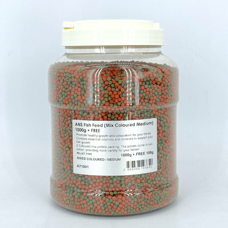 ANS Fish Feed (MIX COLOURED) small/medium 1000g