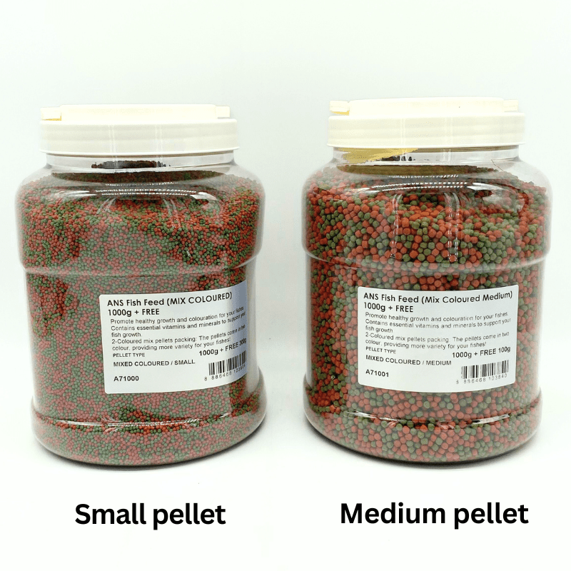 ANS Fish Feed (MIX COLOURED) small/medium 1000g