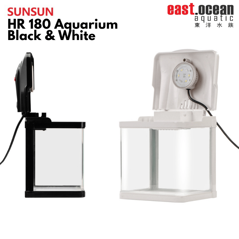 SUNSUN HR-180 Aquarium (18.3cm) - Tank Only (Black / White)