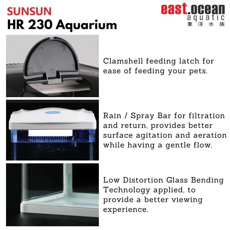 SUNSUN HR-230 Aquarium (23cm) - Tank Only (Black / White)