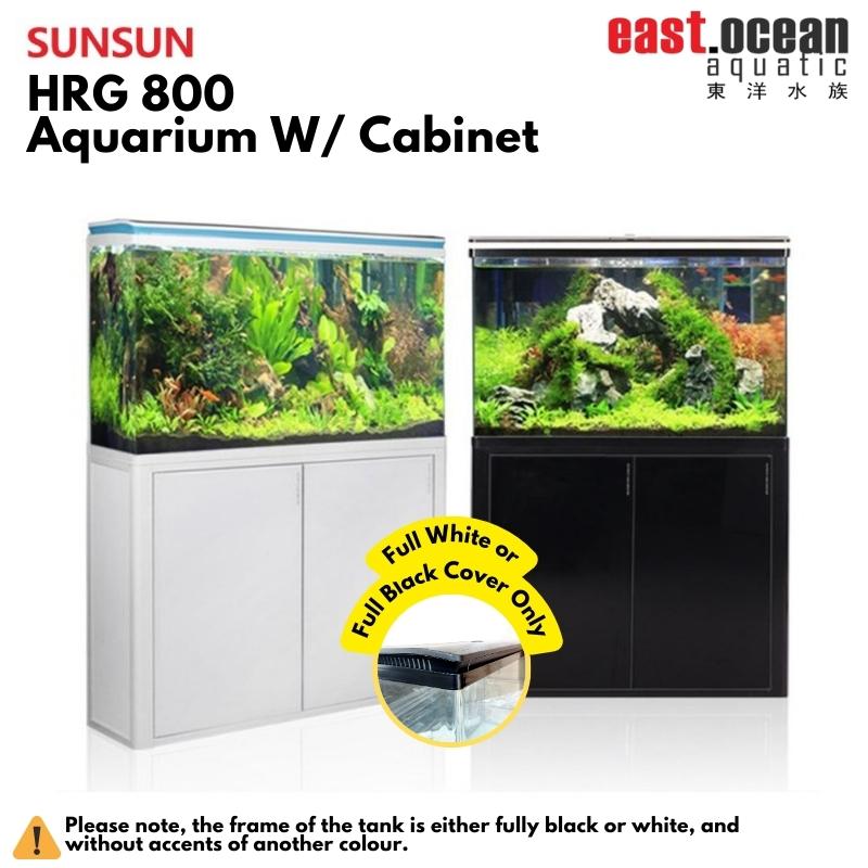 SUNSUN HRG-800 Aquarium (80cm) Set - Tank & Cabinet (Black & White)