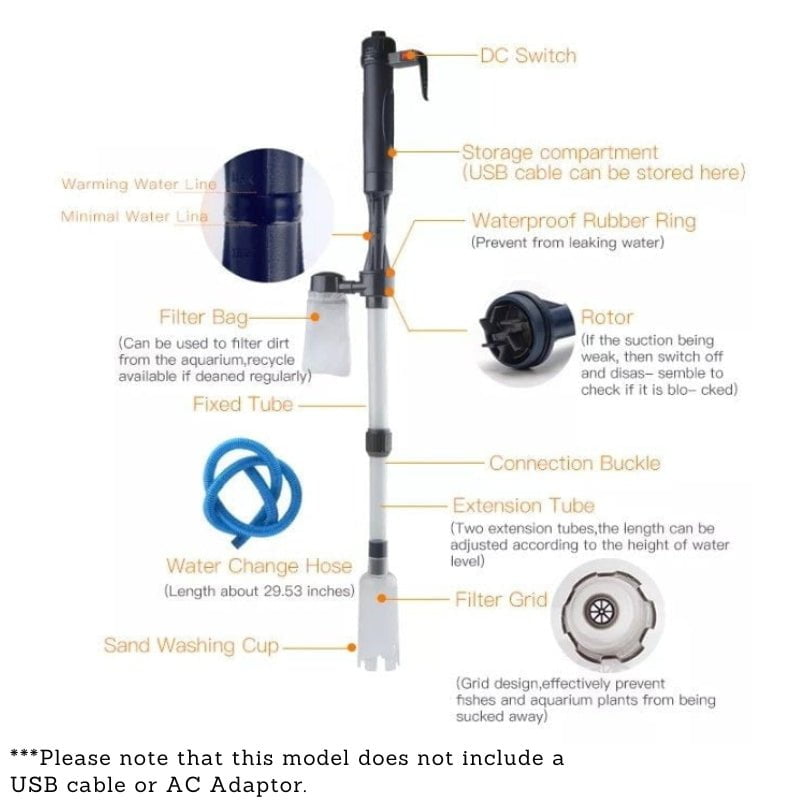 iLonda Aquarium Electric Gravel Cleaner (Battery Operated)