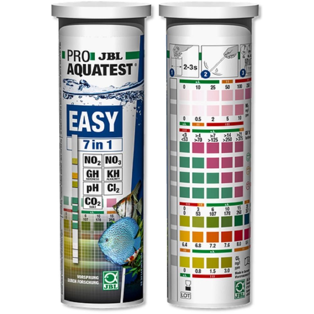 JBL Proaqua Easy 7in1 Test Strip (pH, KH, GH, NO2, NO3, Cl, CO2) 50 te