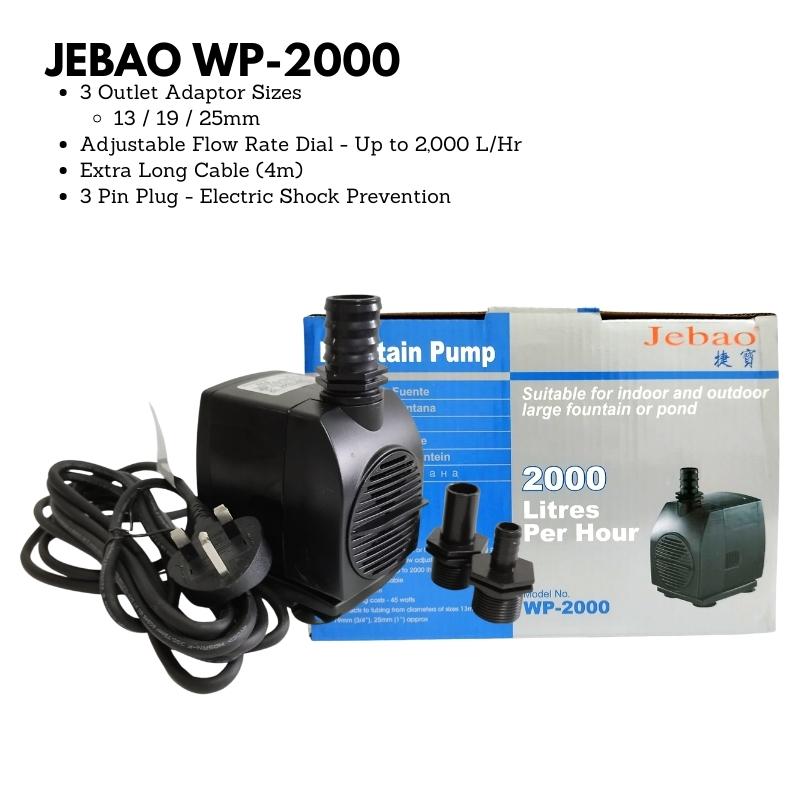 JEBAO Outdoors Water Pump (4m Weather Proof Cable) - 2000-5000(L/Hr)