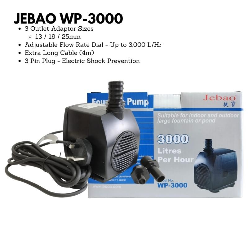 JEBAO Outdoors Water Pump (4m Weather Proof Cable) - 2000-5000(L/Hr)