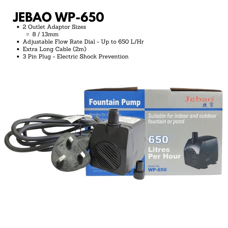 JEBAO 3 Pin Plug Outdoors Pump (2m Weather Proof Cable) - 650-1,500(L/