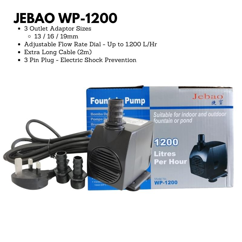JEBAO 3 Pin Plug Outdoors Pump (2m Weather Proof Cable) - 650-1,500(L/