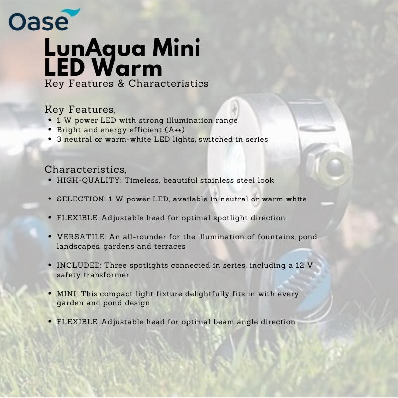 OASE LunAqua Mini LED spotlight (Warm colour)
