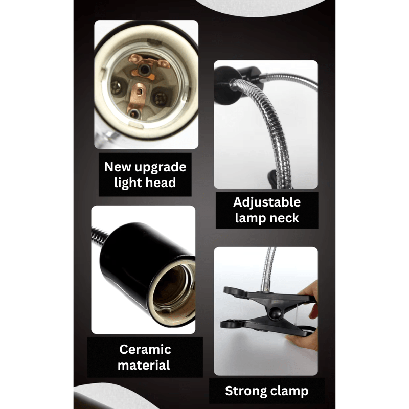 NOMOYPET NJ-10 Reptile Clamp Lamp (adjustable) - light bulb not includ