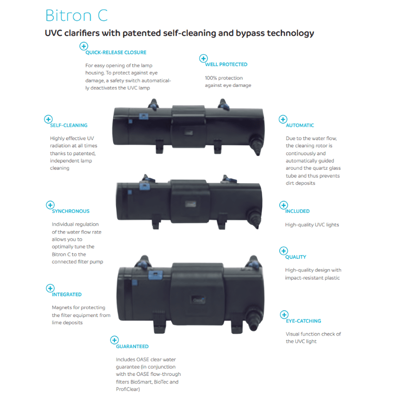 OASE Bitron C 24W-110W (UVC Clarifier) (patent self cleaning design)