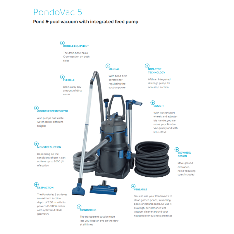 Oase PondoVac 5 Pool & Pond Vacuum cleaner (faster speed vaccuum)