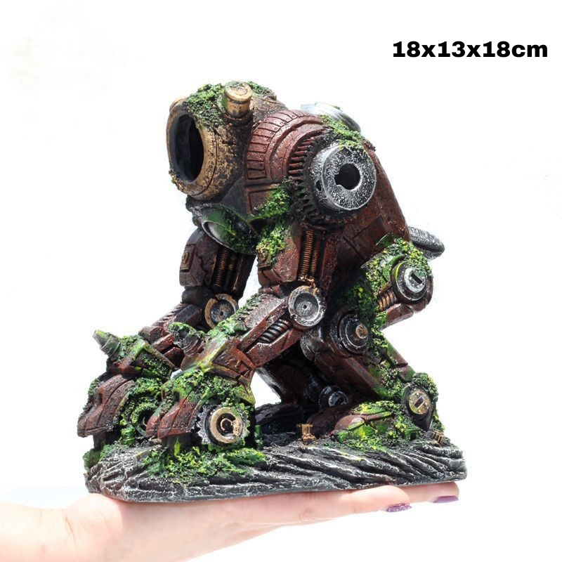 Rq303 Fallen Robot Deco 15X10X12Cm
