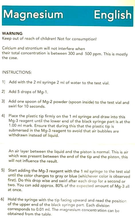 SALIFERT Magnesium Profi Test kit for saltwater (Mg)