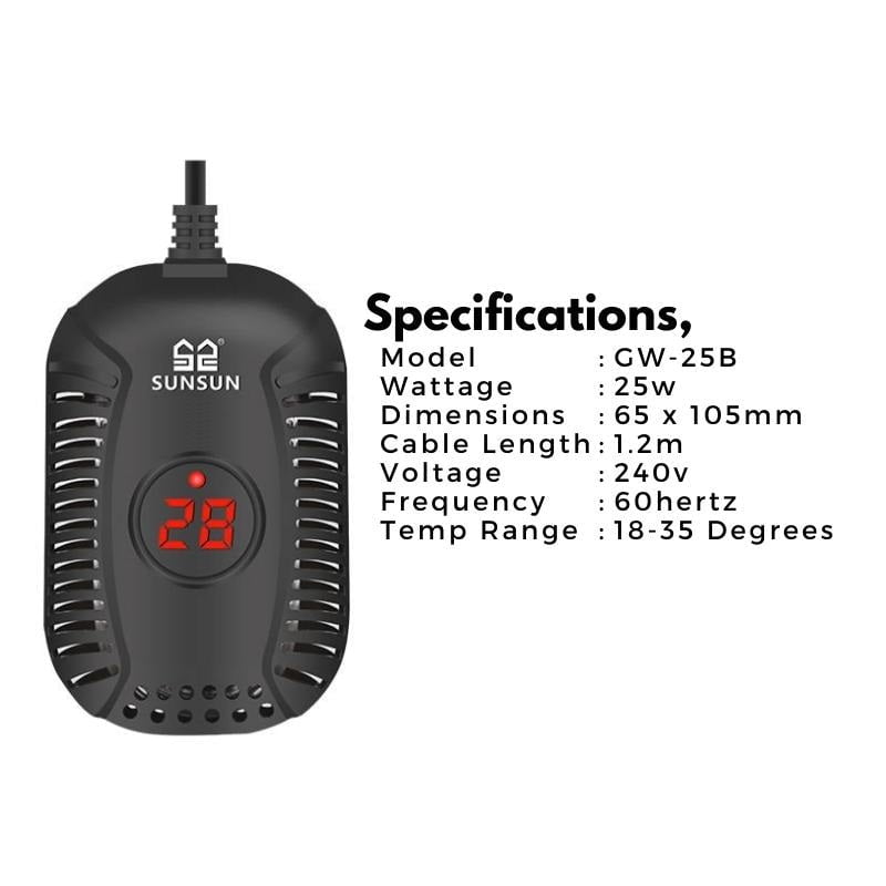SUNSUN GW-25B Heater (Low Water Level Heater)