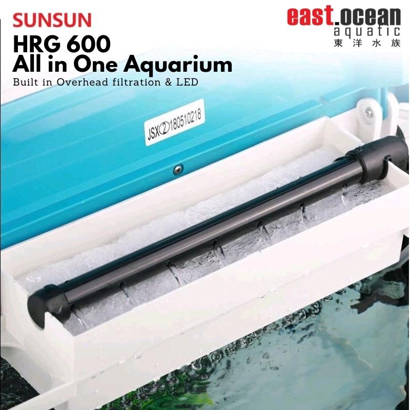SUNSUN HRG-600 Aquarium (60cm) - Tank Only (Black / White)