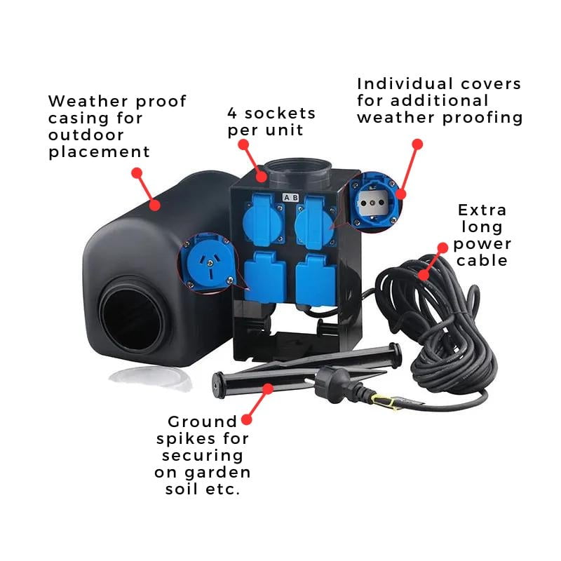 SUNSUN Outdoor Water Proof Garden Socket Connection