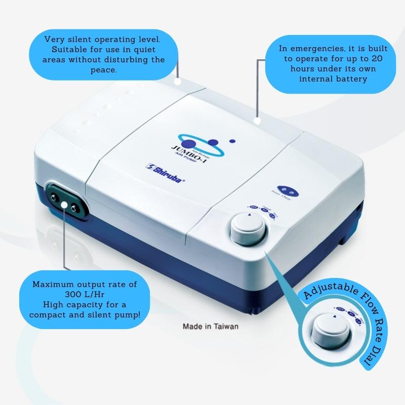 SHIRUBA JUMBO-1 AC/DC Air Pump (Up to 20hrs On Battery)
