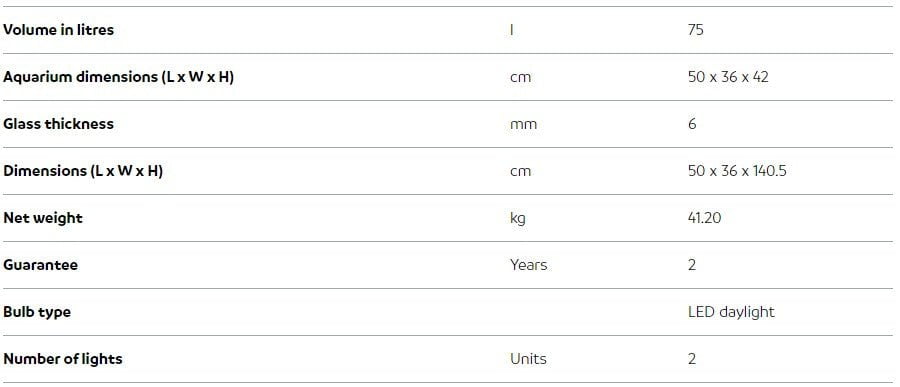 OASE StyleLine 85 Black/White Set (Crystal Tank And Cabinet)