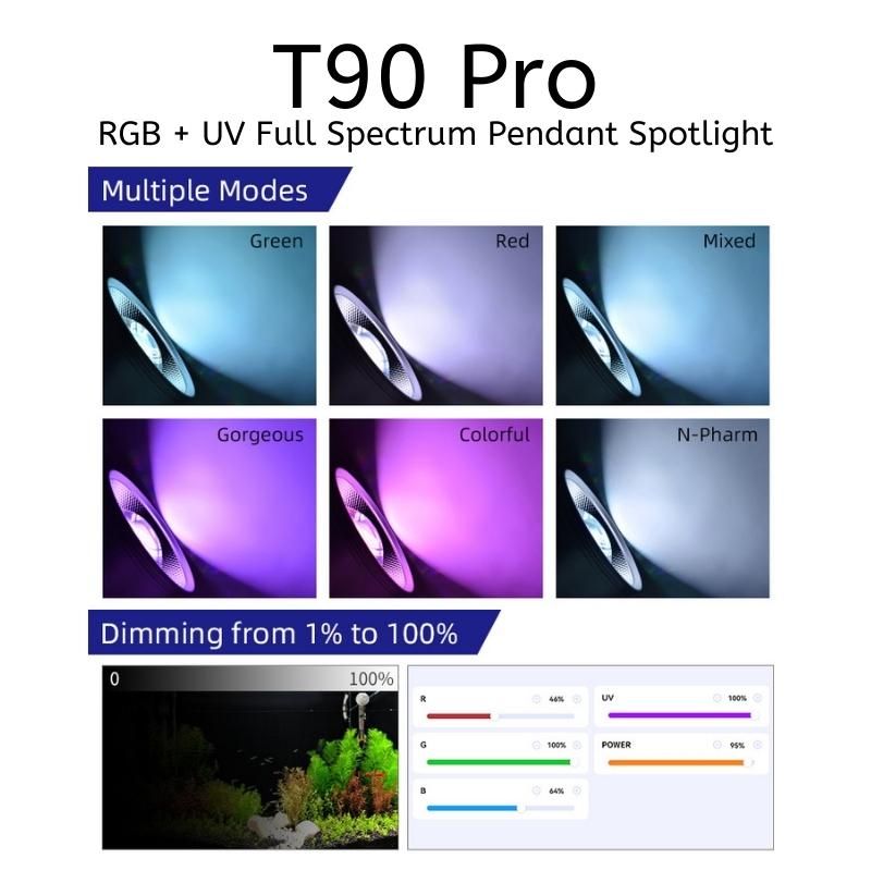 Week Aqua T-90 PRO RGB + UV Full Spectrum Pendant Spotlight