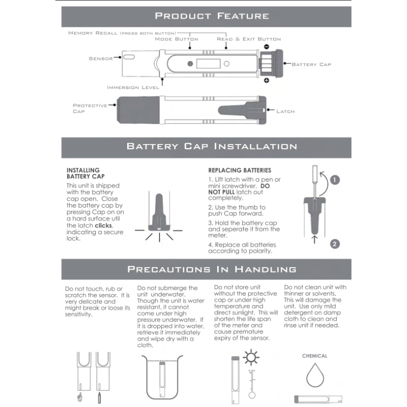 TRANS INSTRUMENT Eco pH Duo +M pen (pH/temp test with memory function)