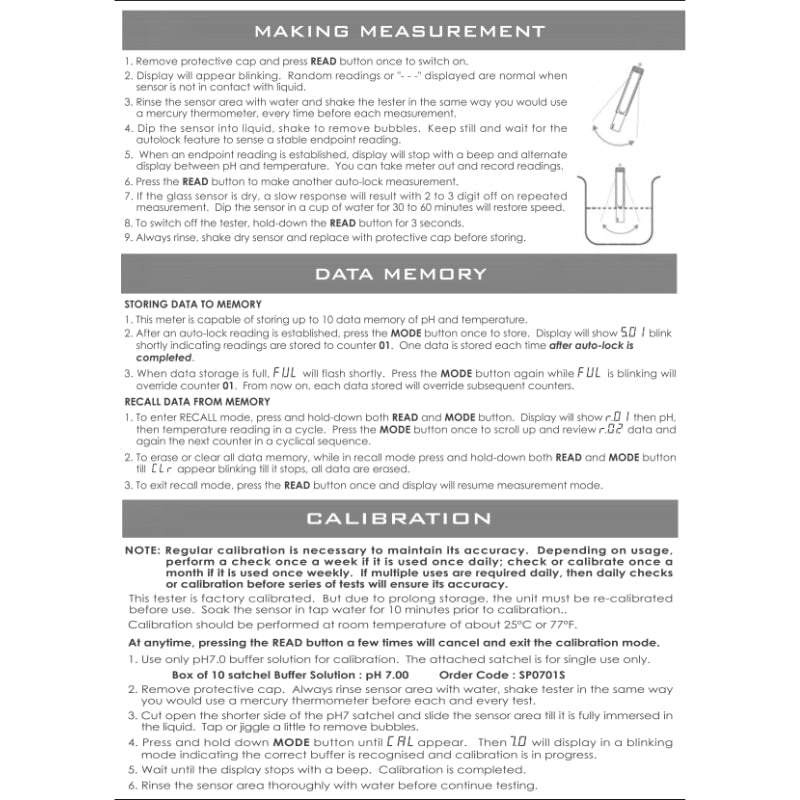 TRANS INSTRUMENT Eco pH Duo +M pen (pH/temp test with memory function)