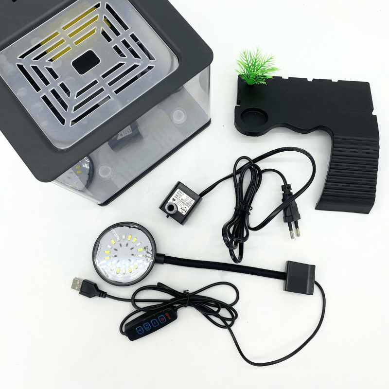 UP AQUA CA-ET-004-B Turtle Tank with light (Black)