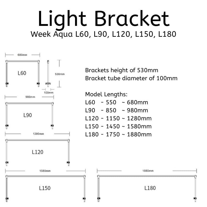 Week Aqua L Lighting Bracket (60/90/120/150/180cm)