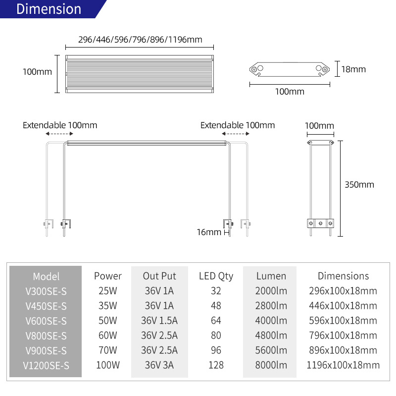 Week Aqua V-600SE- S light (remote control) (high stand)