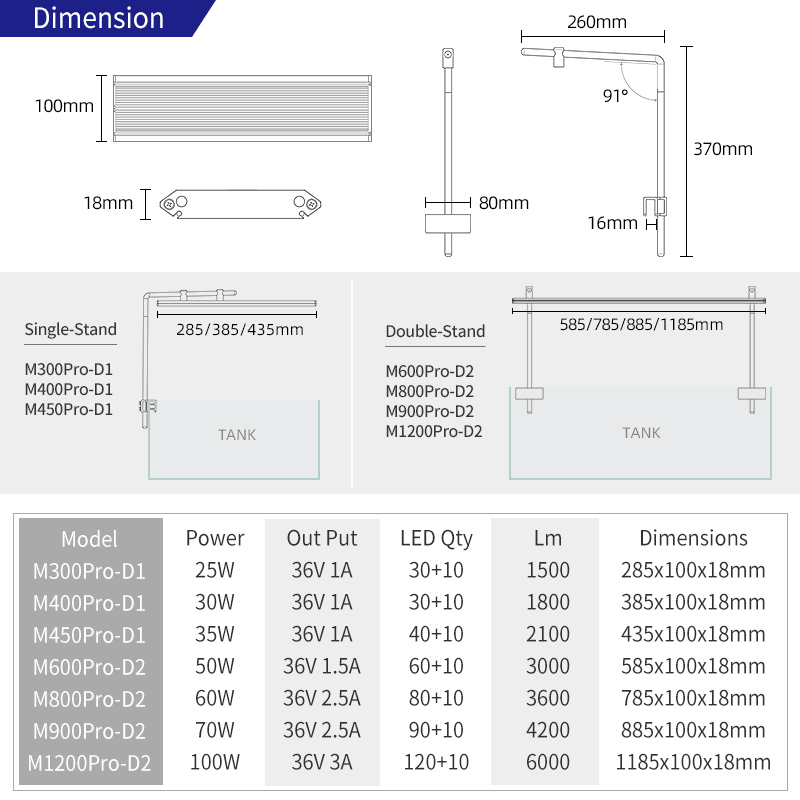 Week aqua MD-Series Pro Light (30 - 60cm) Black